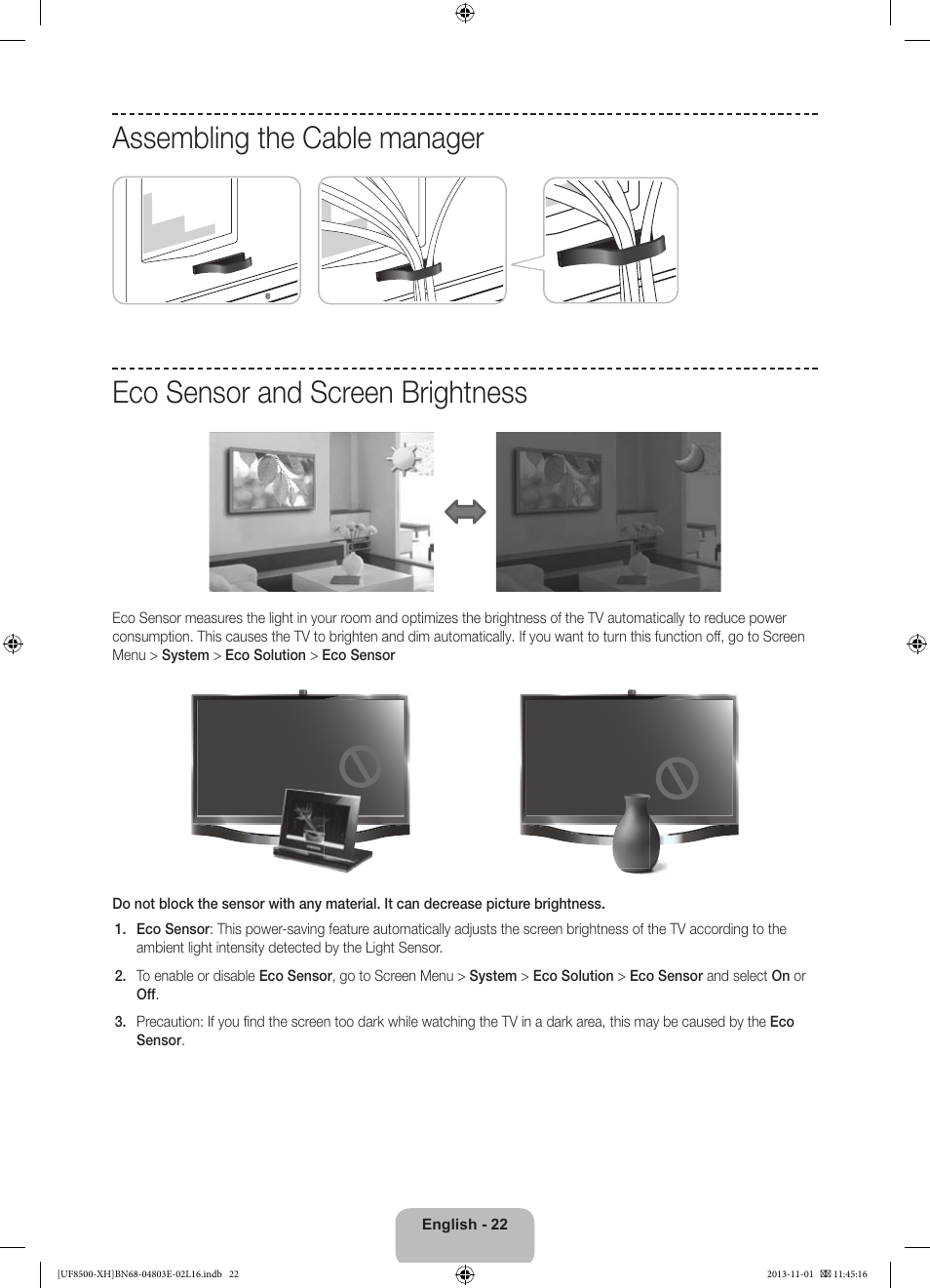 Samsung UE46F8500SL User Manual | Page 22 / 385