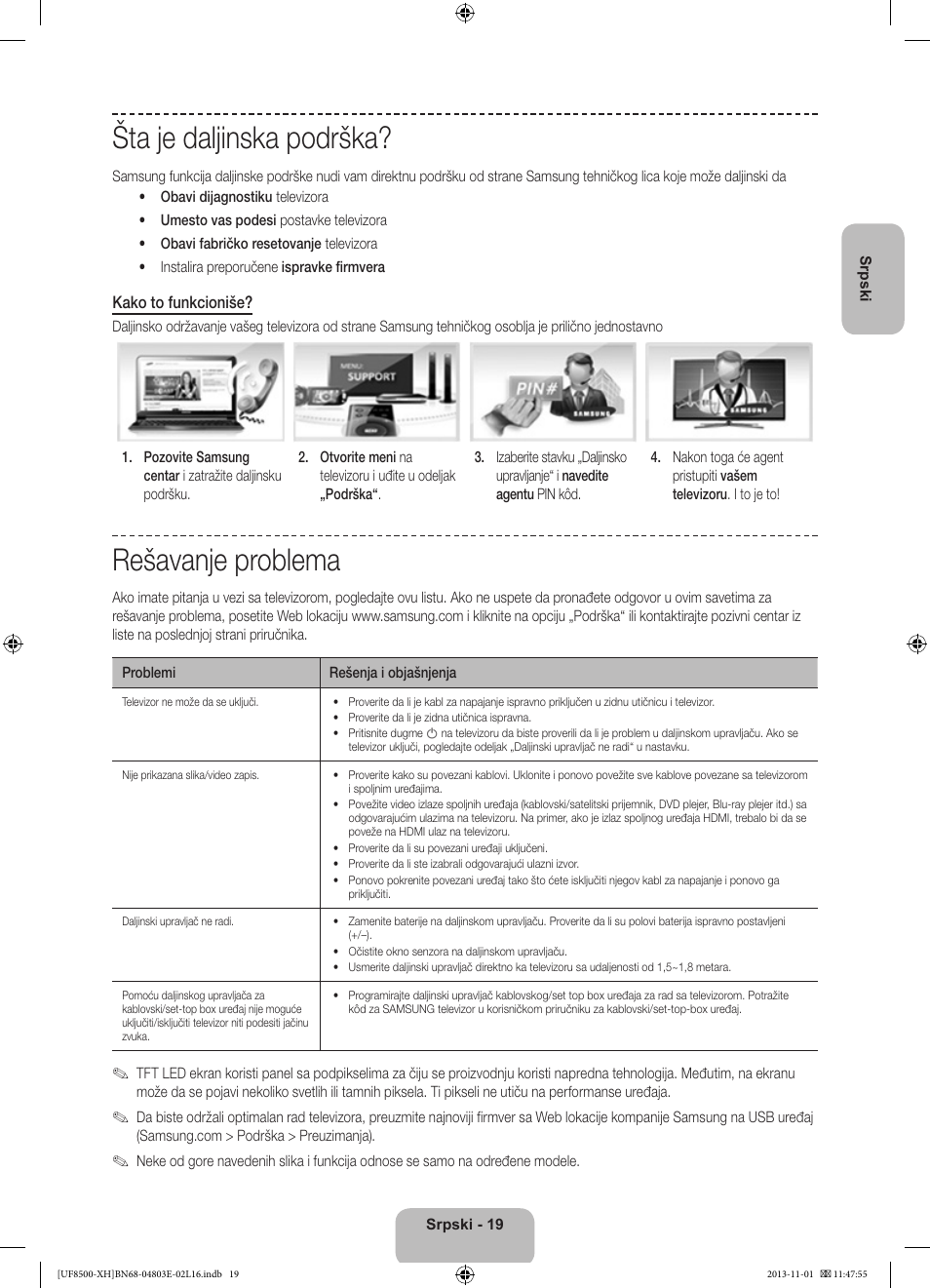 Šta je daljinska podrška, Rešavanje problema | Samsung UE46F8500SL User Manual | Page 235 / 385
