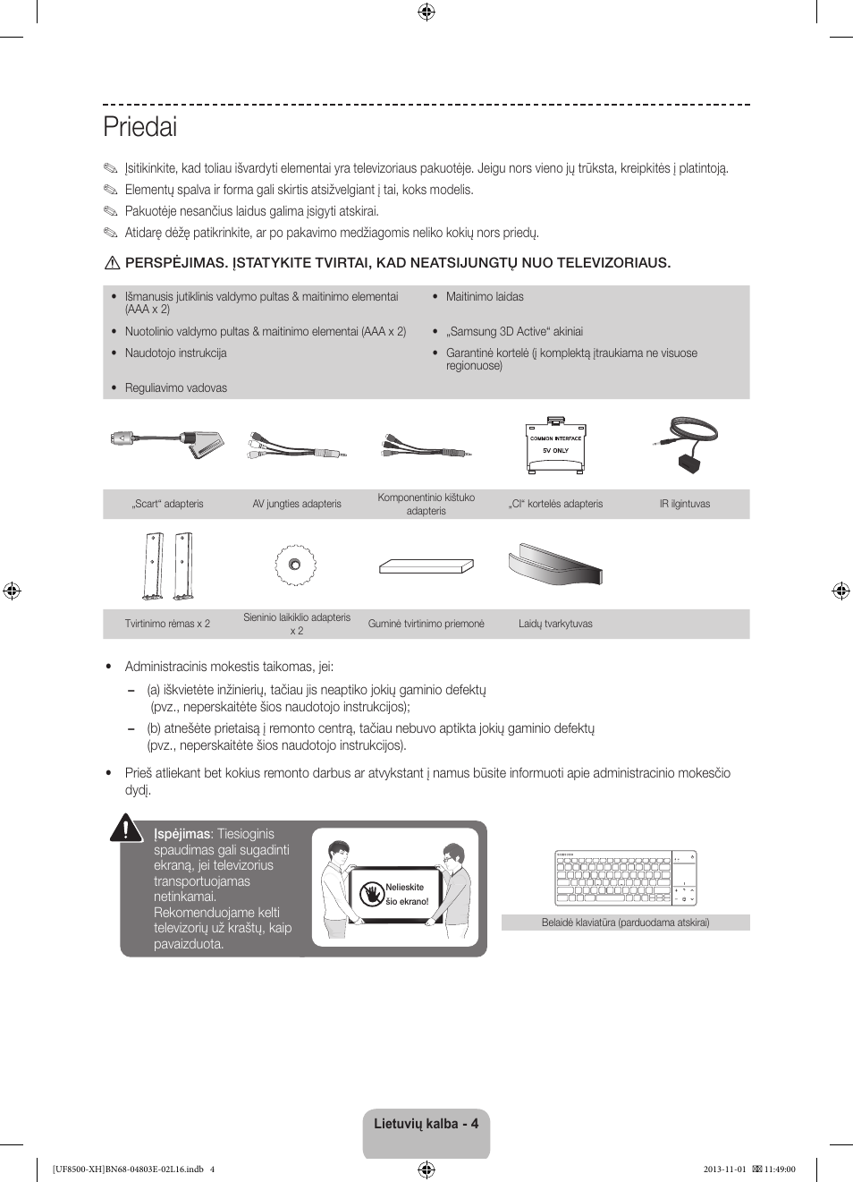 Priedai | Samsung UE46F8500SL User Manual | Page 340 / 385