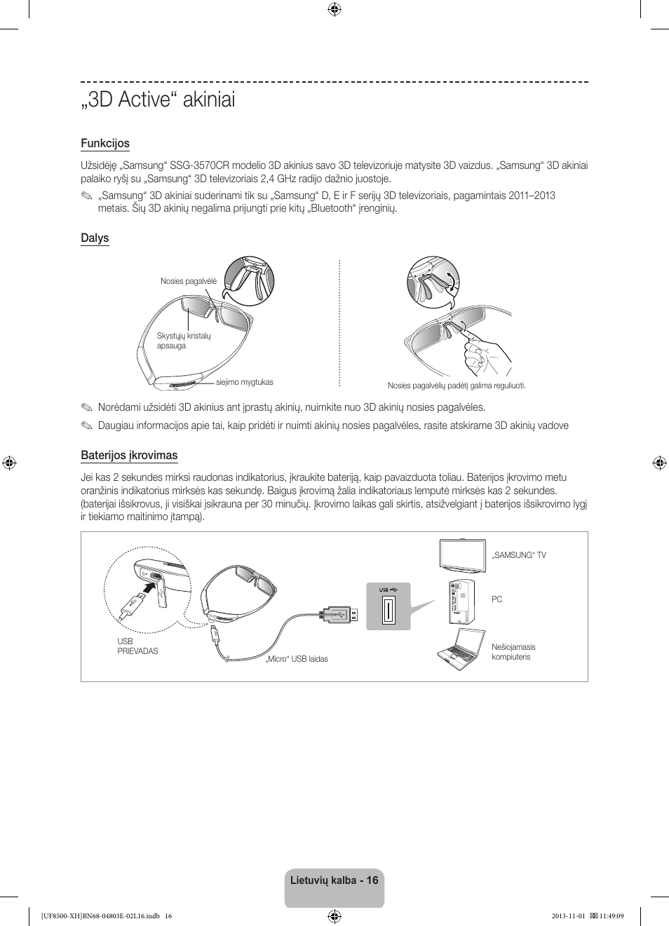 3d active“ akiniai | Samsung UE46F8500SL User Manual | Page 352 / 385