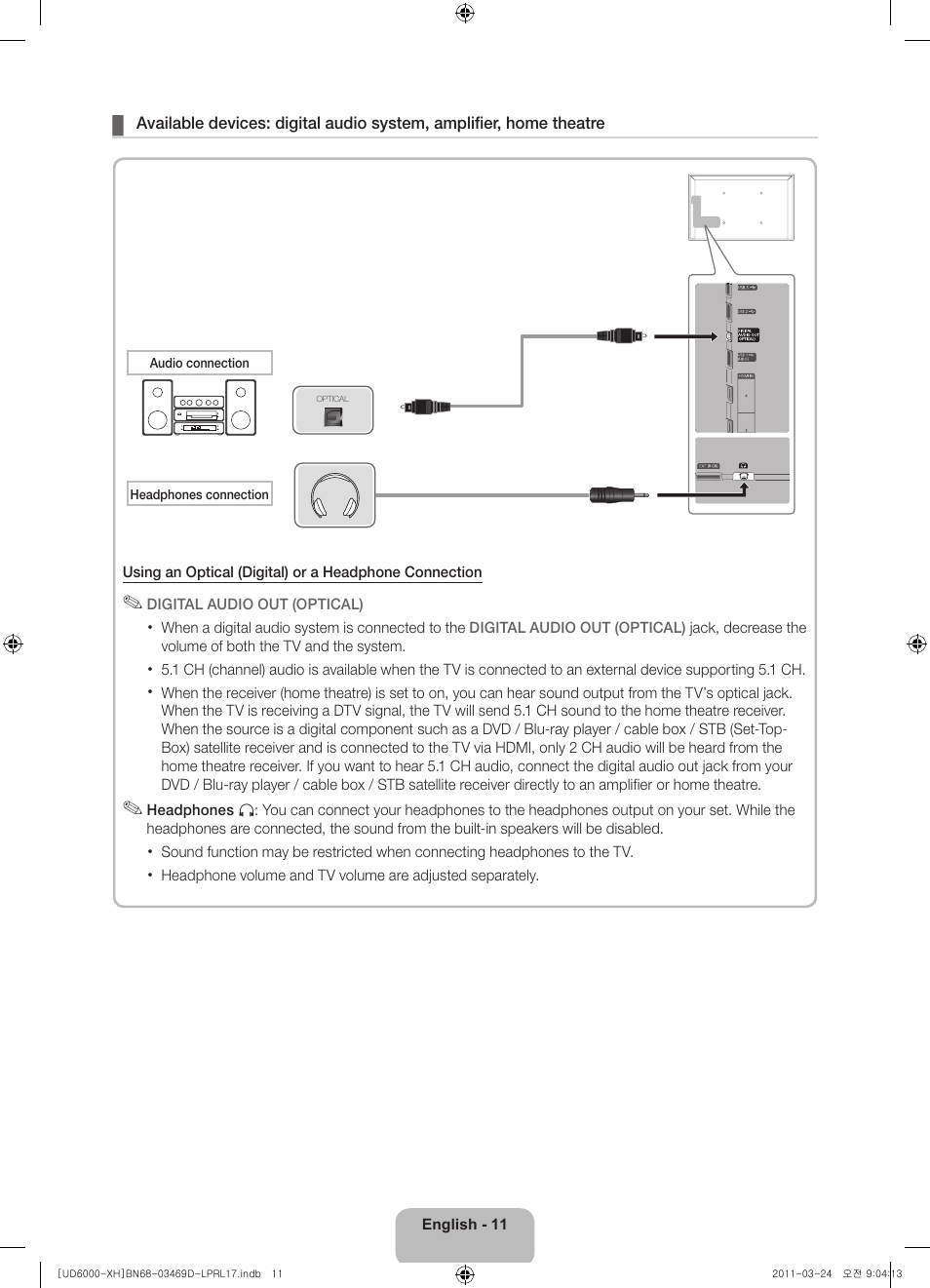 Samsung UE40D6000TW User Manual | Page 11 / 344