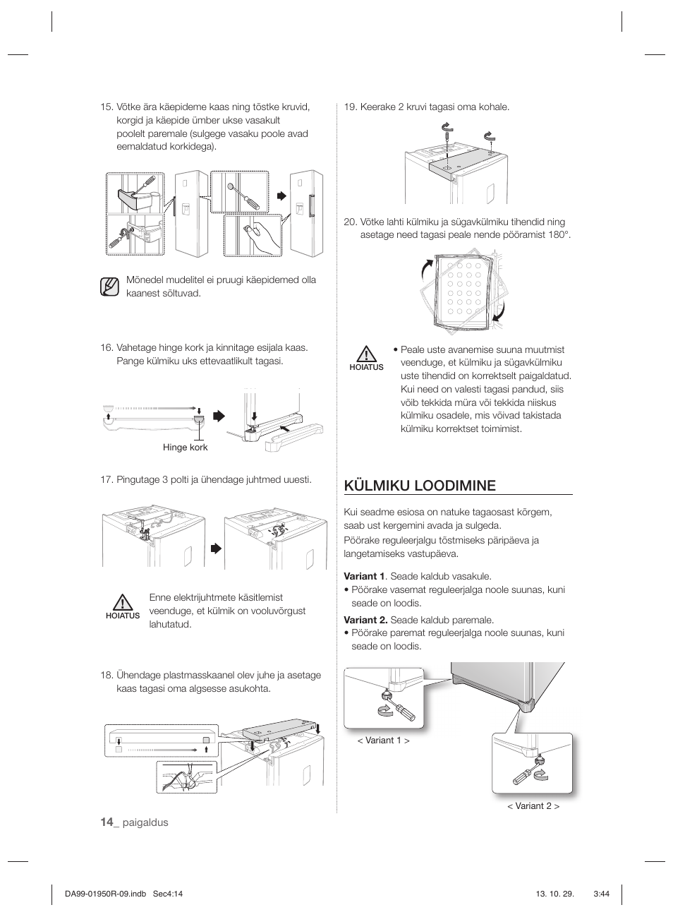 Külmiku loodimine | Samsung RR82PHIS User Manual | Page 146 / 200