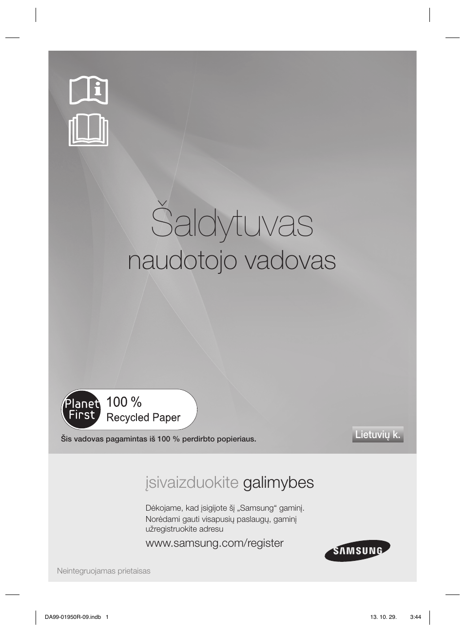 Šaldytuvas, Naudotojo vadovas, Įsivaizduokite galimybes | Samsung RR82PHIS User Manual | Page 155 / 200