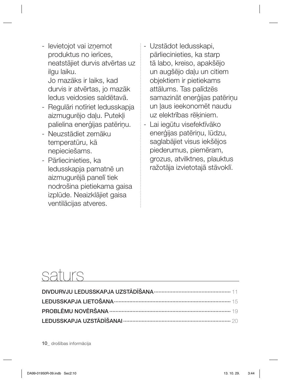 Saturs | Samsung RR82PHIS User Manual | Page 186 / 200