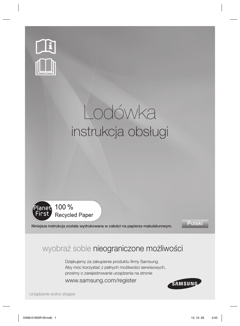 Lodówka, Instrukcja obsługi, Wyobraź sobie nieograniczone możliwości | Samsung RR82PHIS User Manual | Page 23 / 200