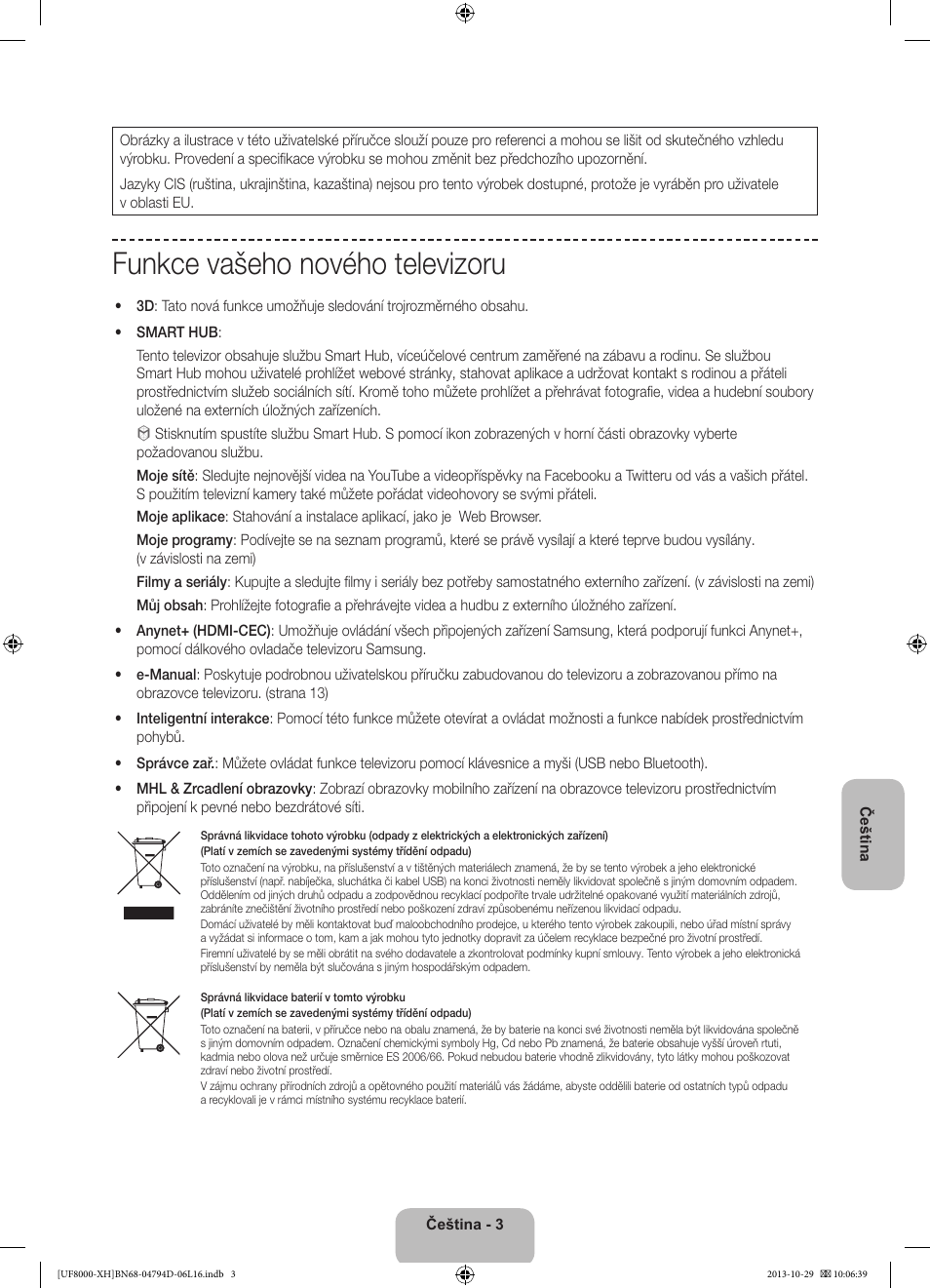Funkce vašeho nového televizoru | Samsung UE75F8000ST User Manual | Page 147 / 385