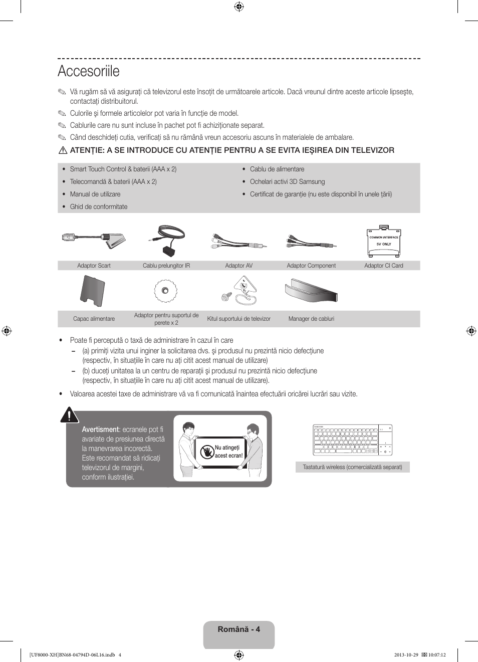 Accesoriile | Samsung UE75F8000ST User Manual | Page 196 / 385