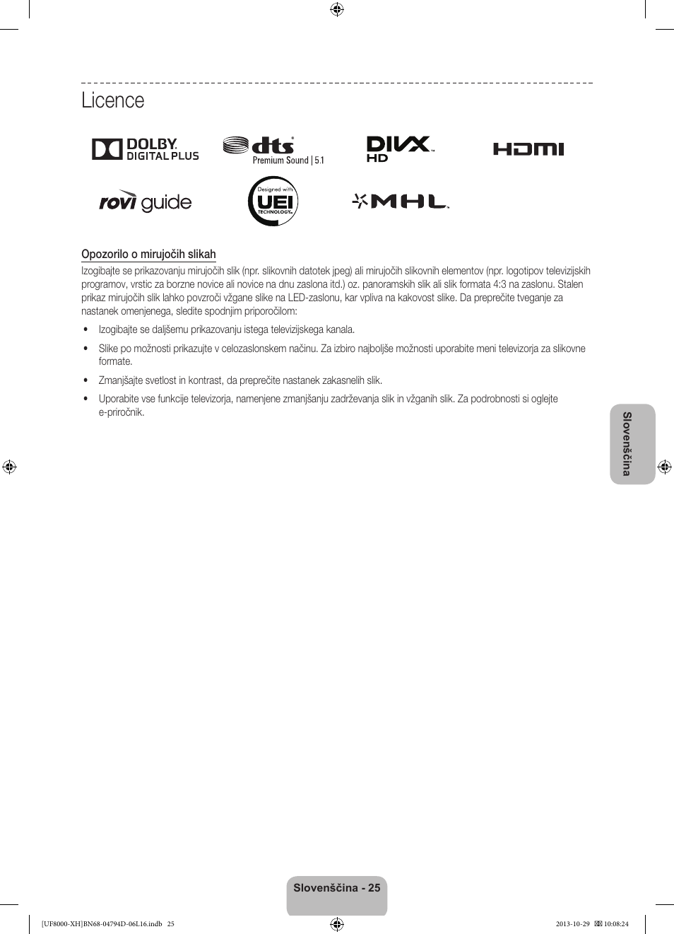 Licence | Samsung UE75F8000ST User Manual | Page 313 / 385