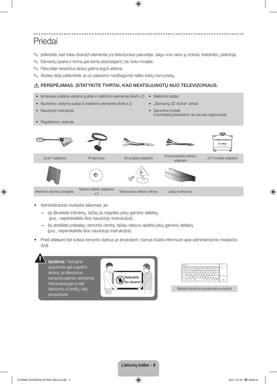 Priedai | Samsung UE75F8000ST User Manual | Page 340 / 385