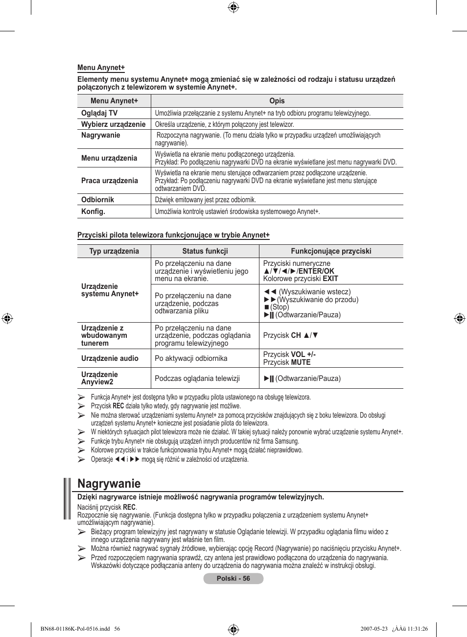 Nagrywanie | Samsung LE32M87BD User Manual | Page 178 / 543
