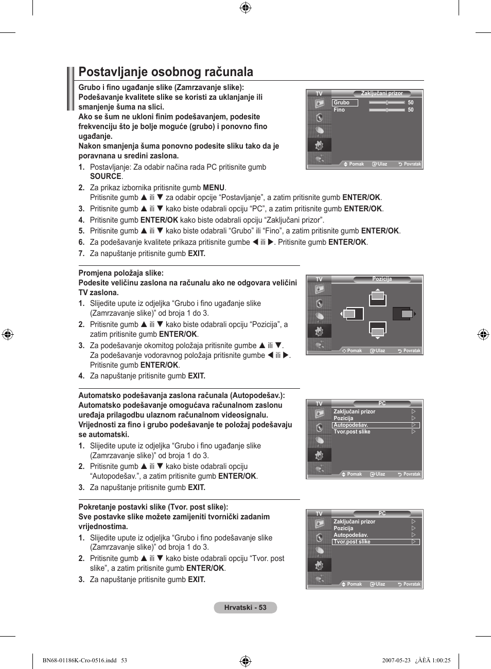 Postavljanje osobnog računala | Samsung LE32M87BD User Manual | Page 355 / 543