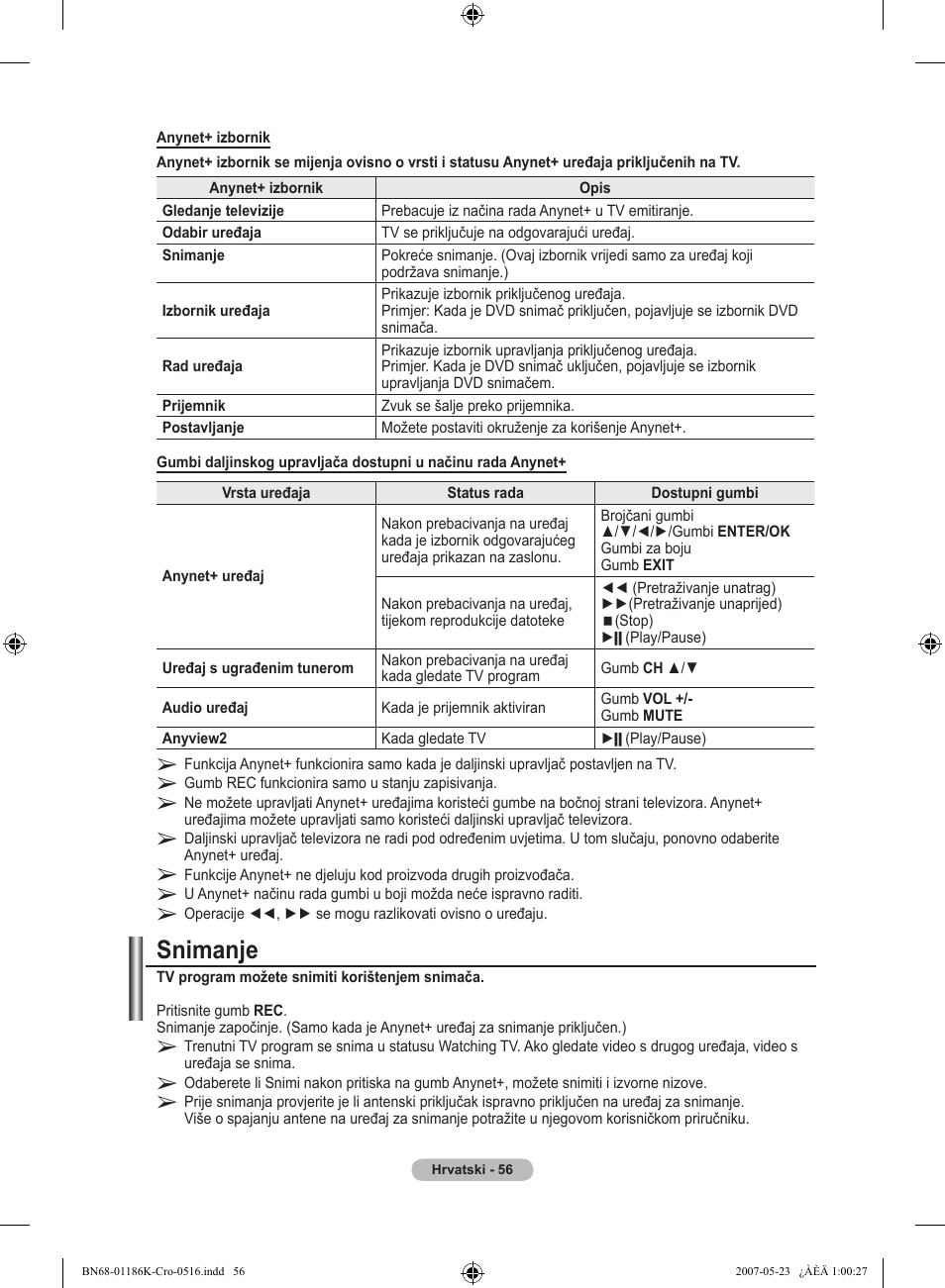 Snimanje | Samsung LE32M87BD User Manual | Page 358 / 543