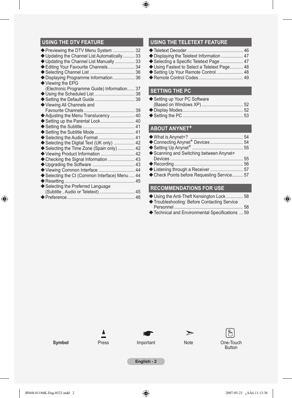 Samsung LE32M87BD User Manual | Page 4 / 543