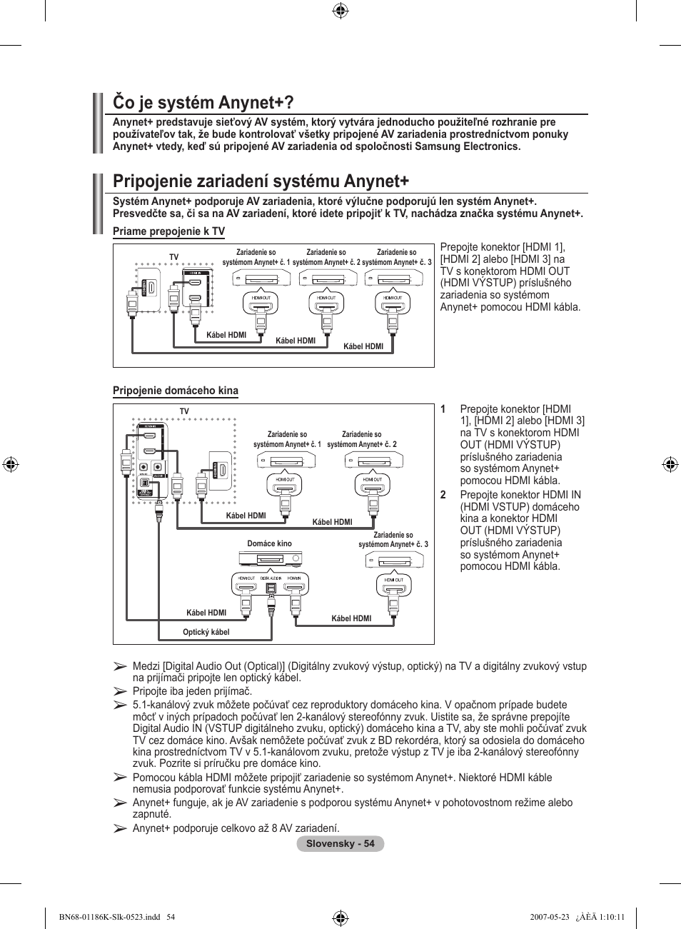 Pripojenie zariadení systému anynet, Čo je systém anynet | Samsung LE32M87BD User Manual | Page 476 / 543