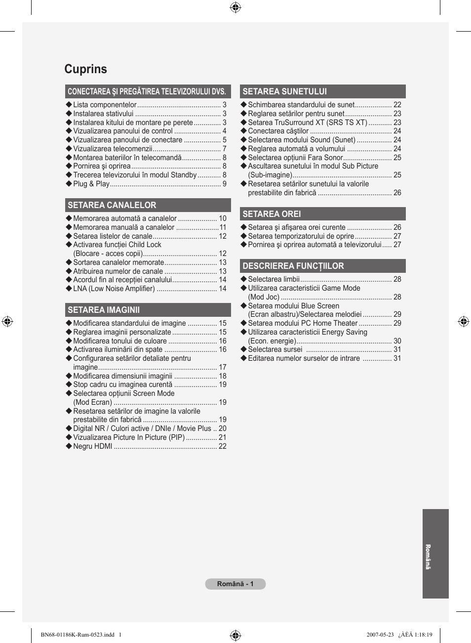 Cuprins | Samsung LE32M87BD User Manual | Page 483 / 543