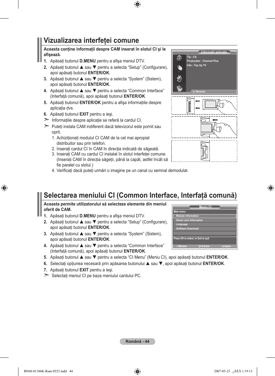 Vizualizarea interfeţei comune | Samsung LE32M87BD User Manual | Page 526 / 543