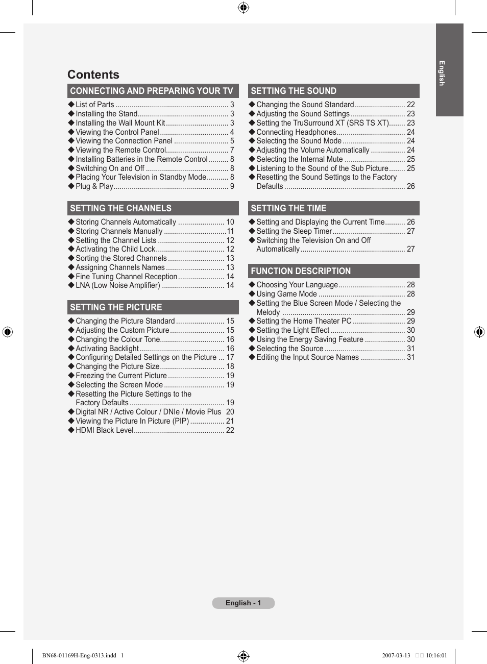 Samsung LE26R87BD User Manual | Page 3 / 507