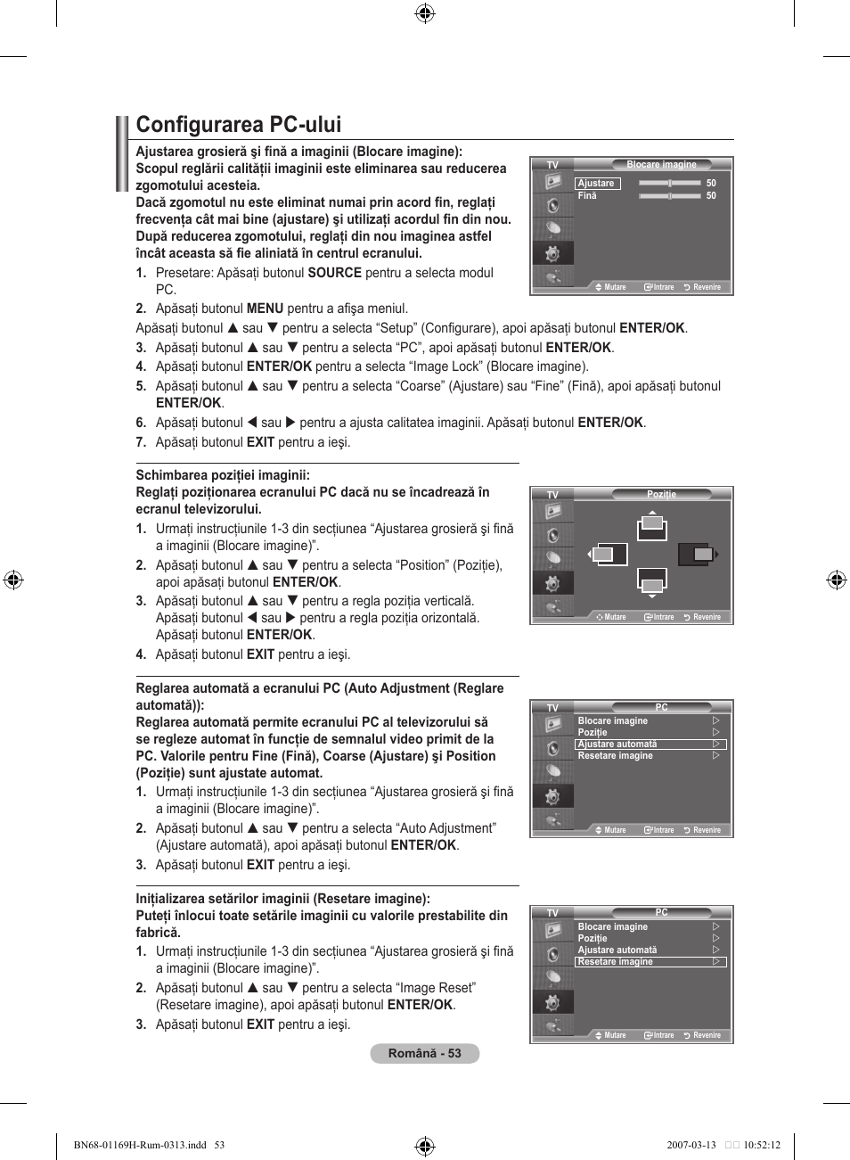 Configurarea pc-ului | Samsung LE26R87BD User Manual | Page 504 / 507