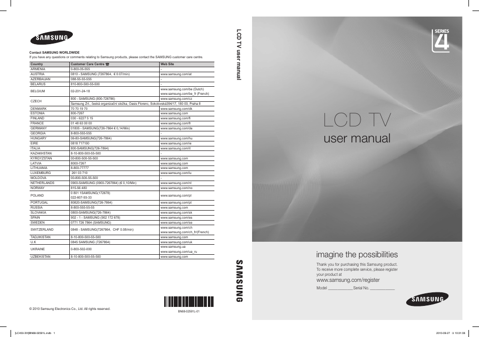 Samsung LE22C450E1W User Manual | 401 pages