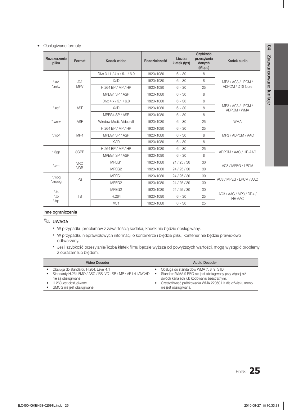 Samsung LE22C450E1W User Manual | Page 105 / 401