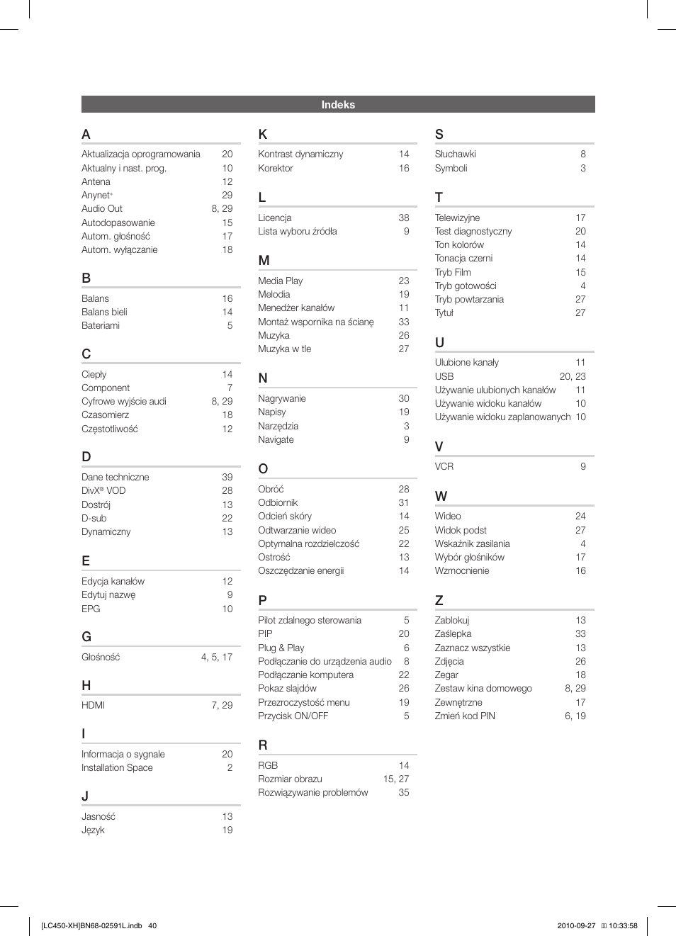 Samsung LE22C450E1W User Manual | Page 120 / 401