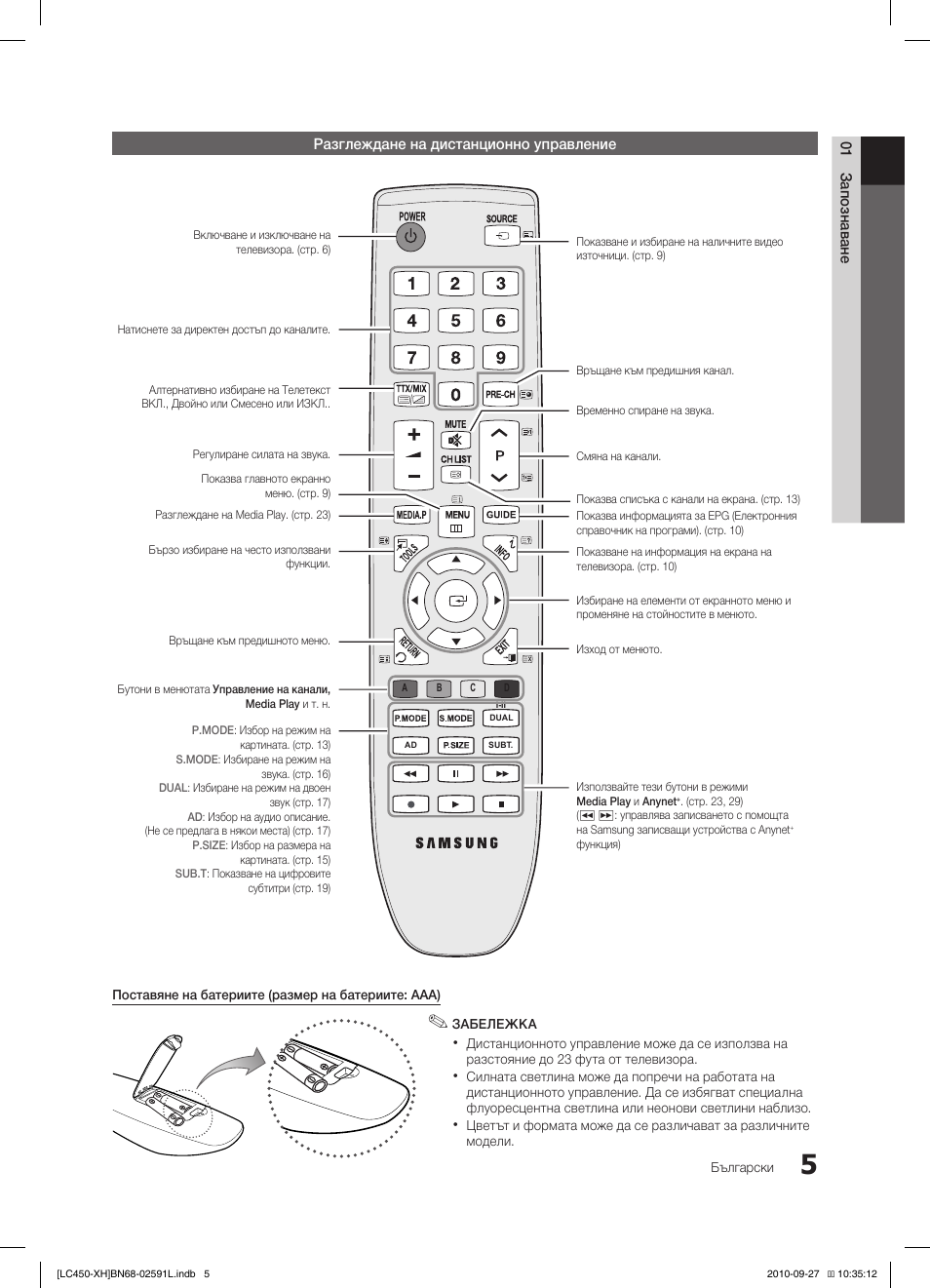 Samsung LE22C450E1W User Manual | Page 165 / 401