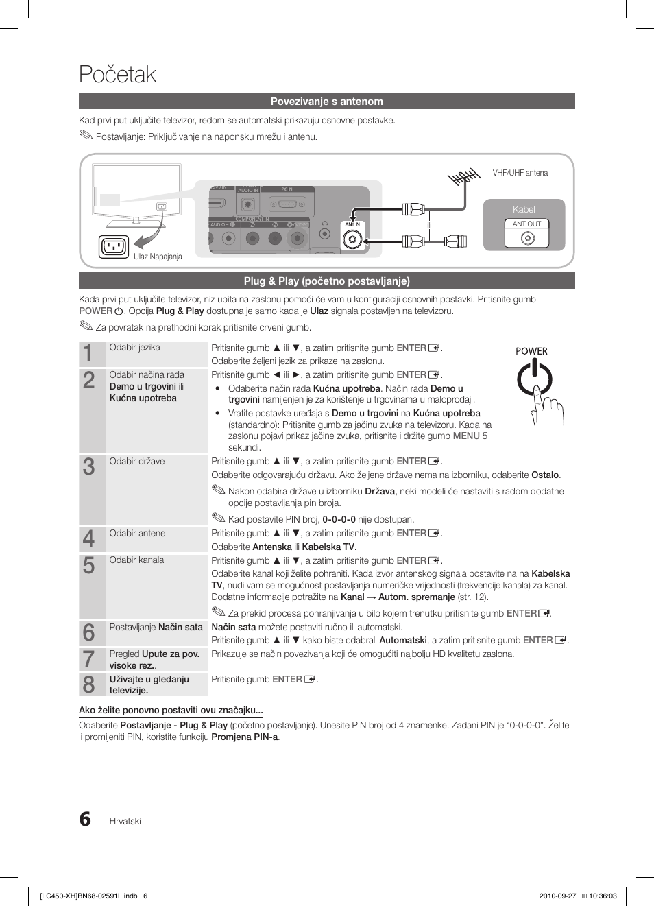 Početak | Samsung LE22C450E1W User Manual | Page 206 / 401