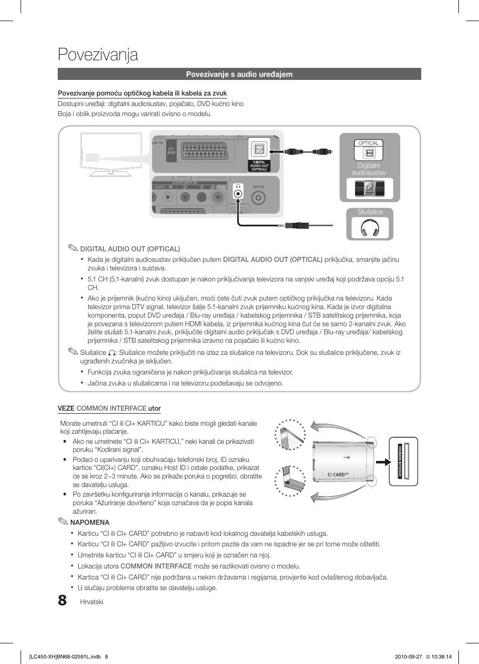 Povezivanja | Samsung LE22C450E1W User Manual | Page 208 / 401