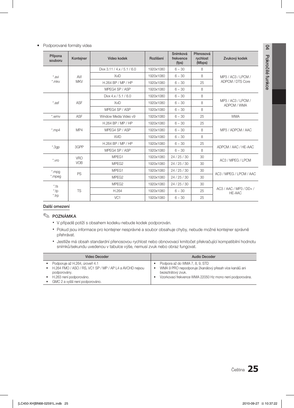 Samsung LE22C450E1W User Manual | Page 265 / 401