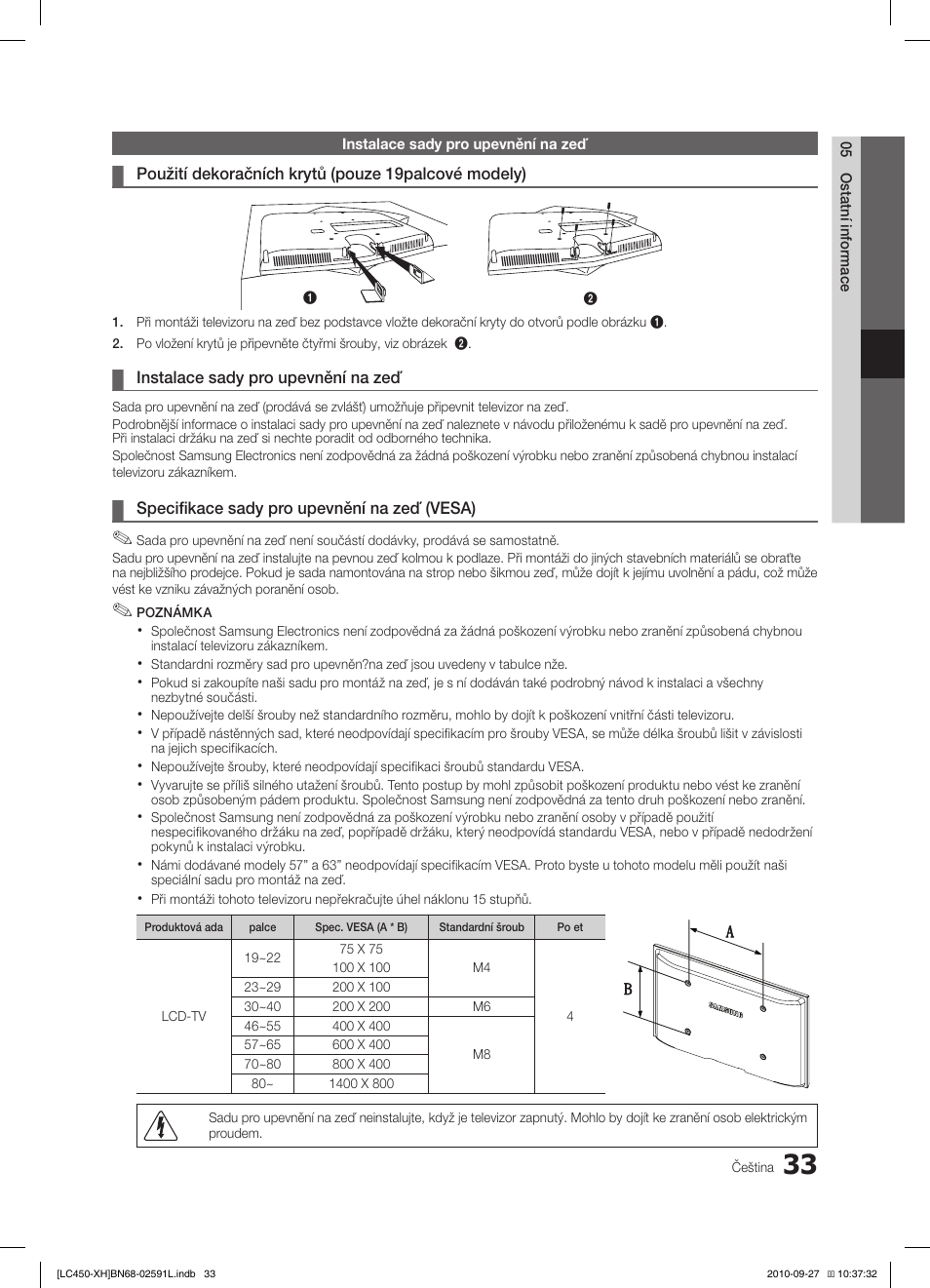 Samsung LE22C450E1W User Manual | Page 273 / 401