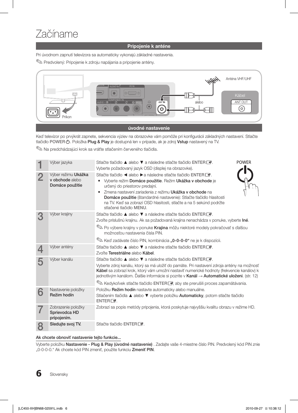 Začíname | Samsung LE22C450E1W User Manual | Page 286 / 401