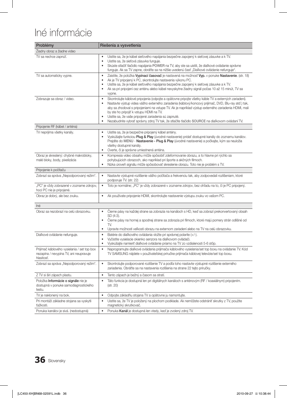 Iné informácie | Samsung LE22C450E1W User Manual | Page 316 / 401