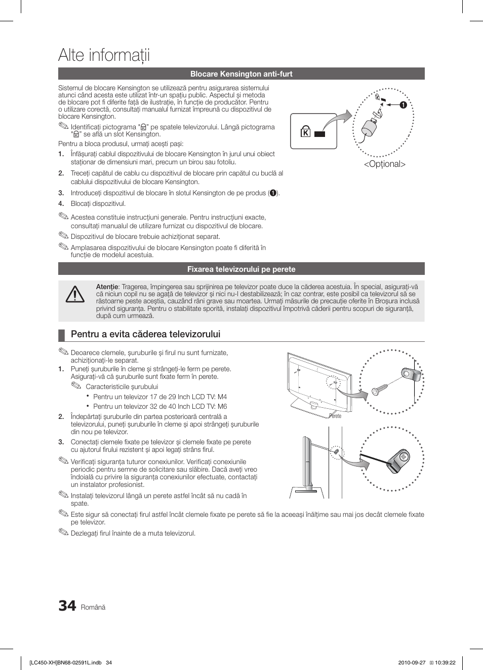 Alte informaţii | Samsung LE22C450E1W User Manual | Page 354 / 401