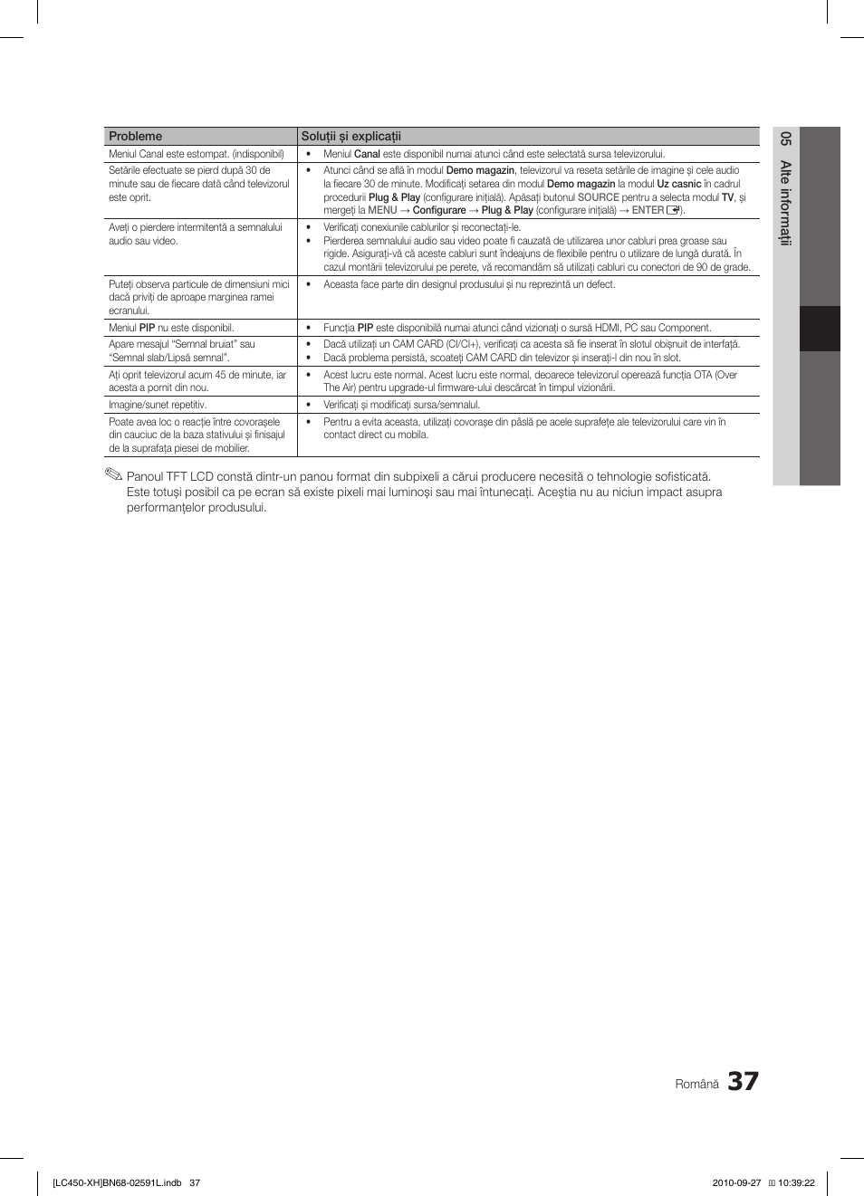 Samsung LE22C450E1W User Manual | Page 357 / 401