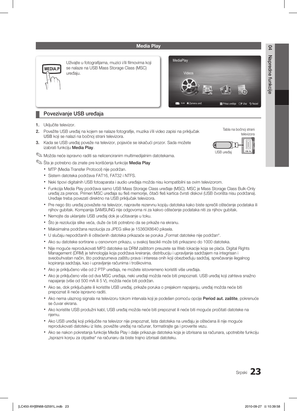 Samsung LE22C450E1W User Manual | Page 383 / 401