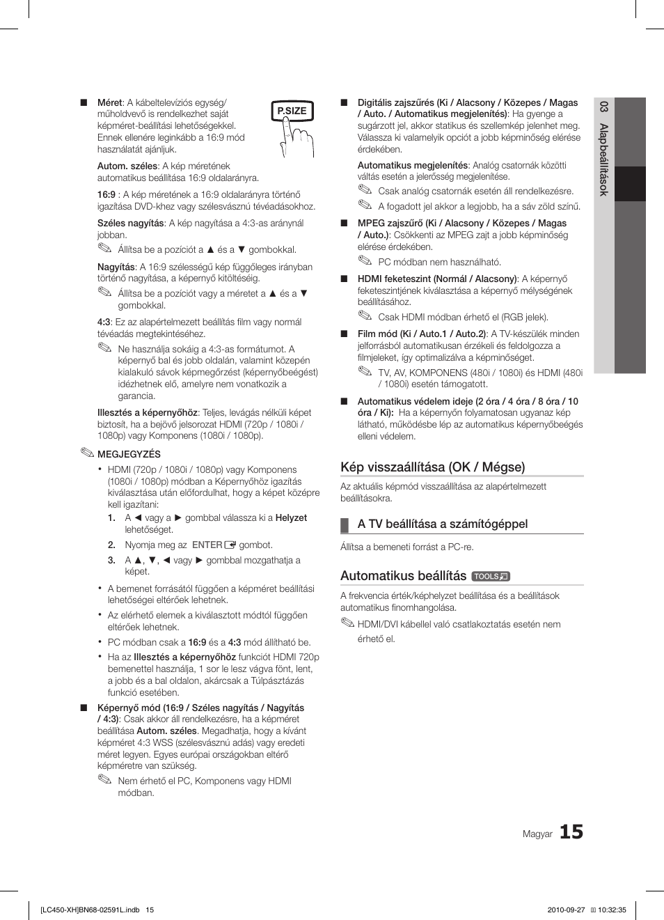 Samsung LE22C450E1W User Manual | Page 55 / 401