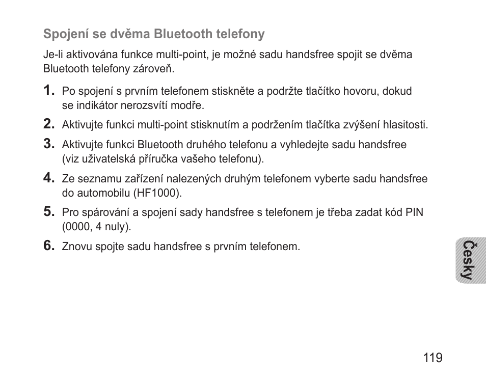 Česky | Samsung BHF1000 User Manual | Page 121 / 161