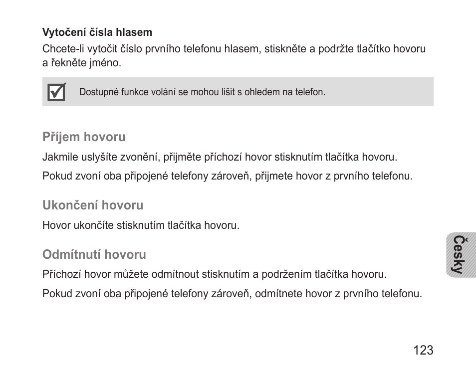 Česky | Samsung BHF1000 User Manual | Page 125 / 161