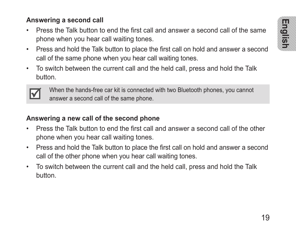 English | Samsung BHF1000 User Manual | Page 21 / 161