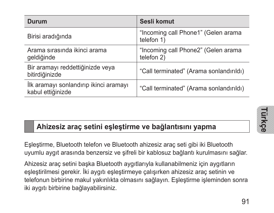 Türkçe | Samsung BHF1000 User Manual | Page 93 / 161