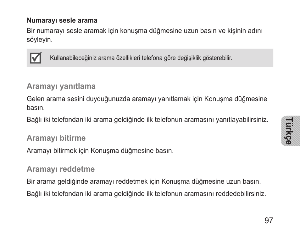 Türkçe | Samsung BHF1000 User Manual | Page 99 / 161