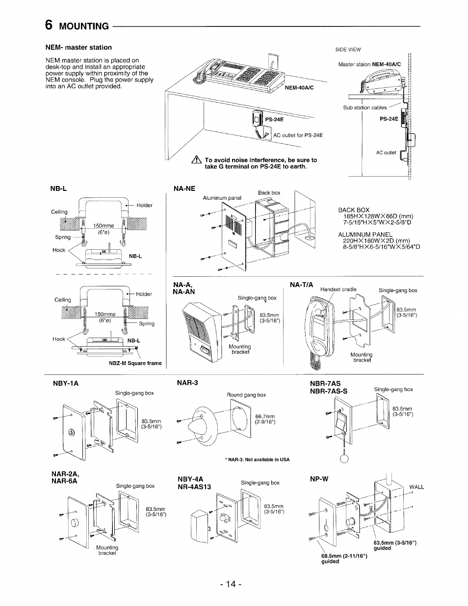 6 mounting | Aiphone NEM-30/C User Manual | Page 14 / 16