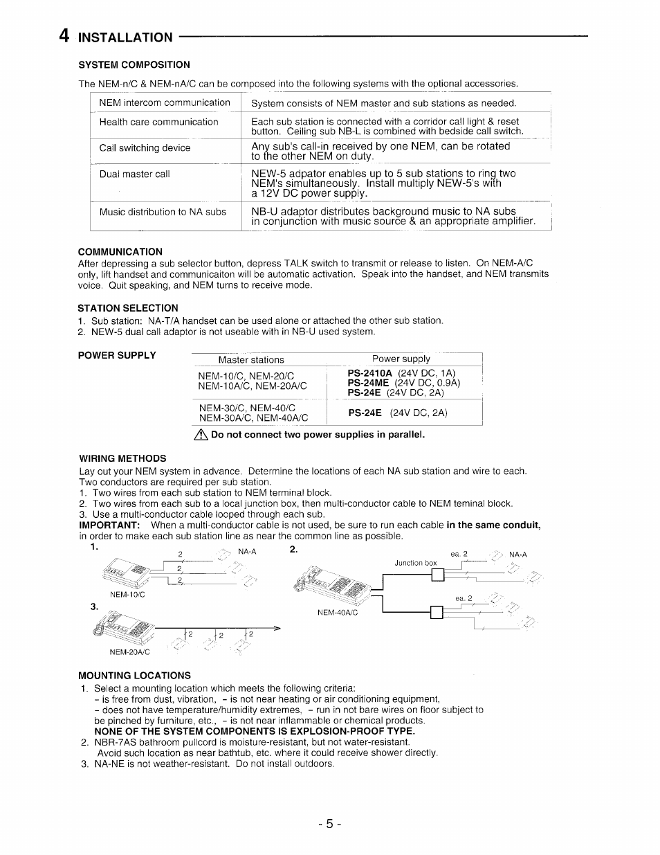 Installation | Aiphone NEM-30/C User Manual | Page 5 / 16