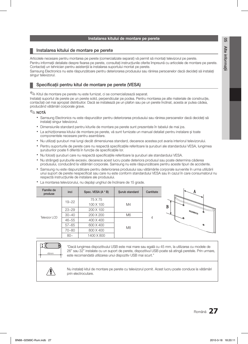 Samsung LE32C350D1W User Manual | Page 291 / 331