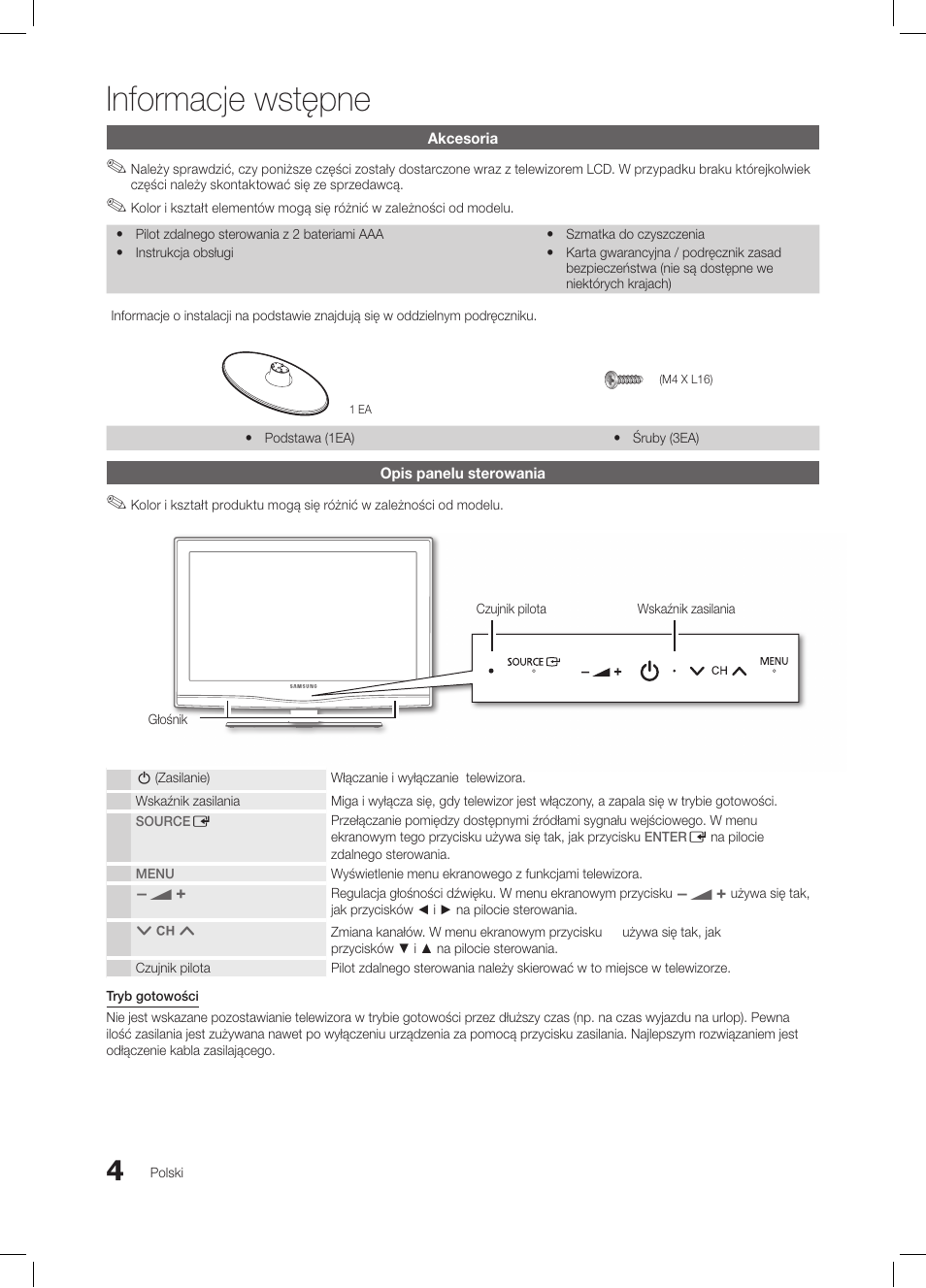 Informacje wstępne | Samsung LE32C350D1W User Manual | Page 70 / 331