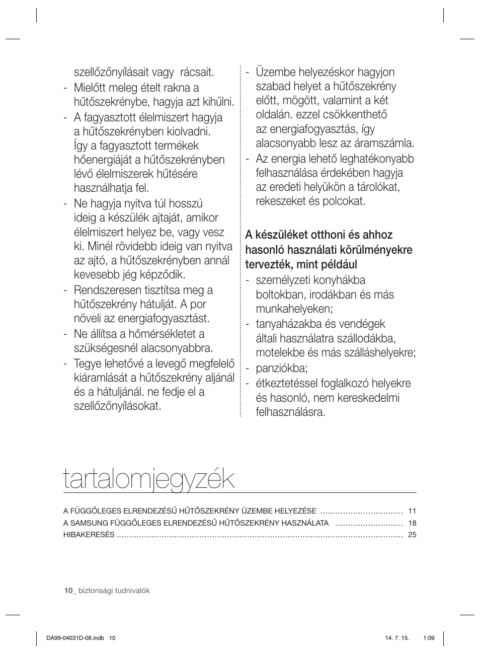 Tartalomjegyzék | Samsung RS61781GDSR User Manual | Page 62 / 132