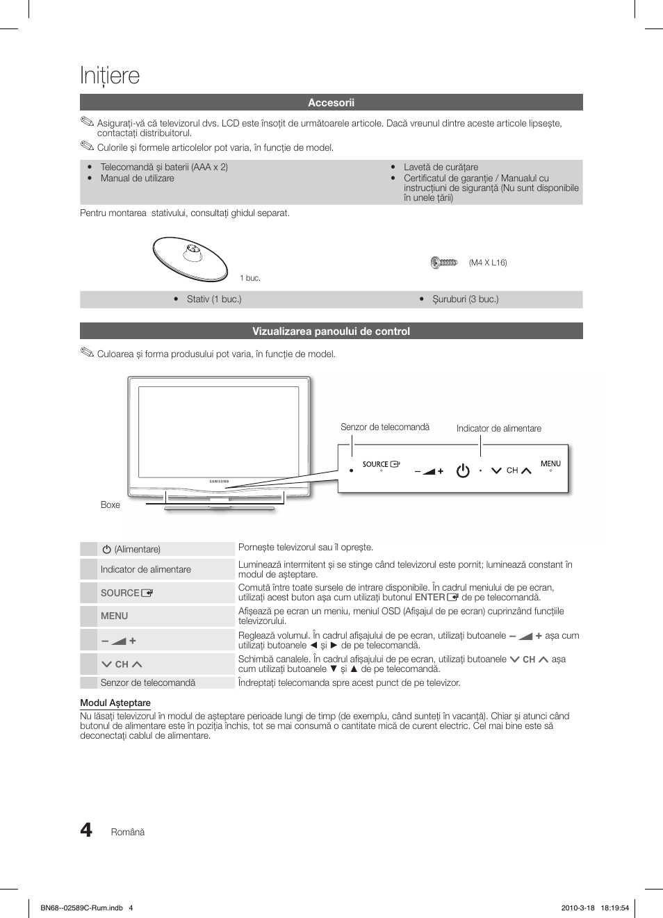 Iniţiere | Samsung LE26C350D1W User Manual | Page 268 / 331