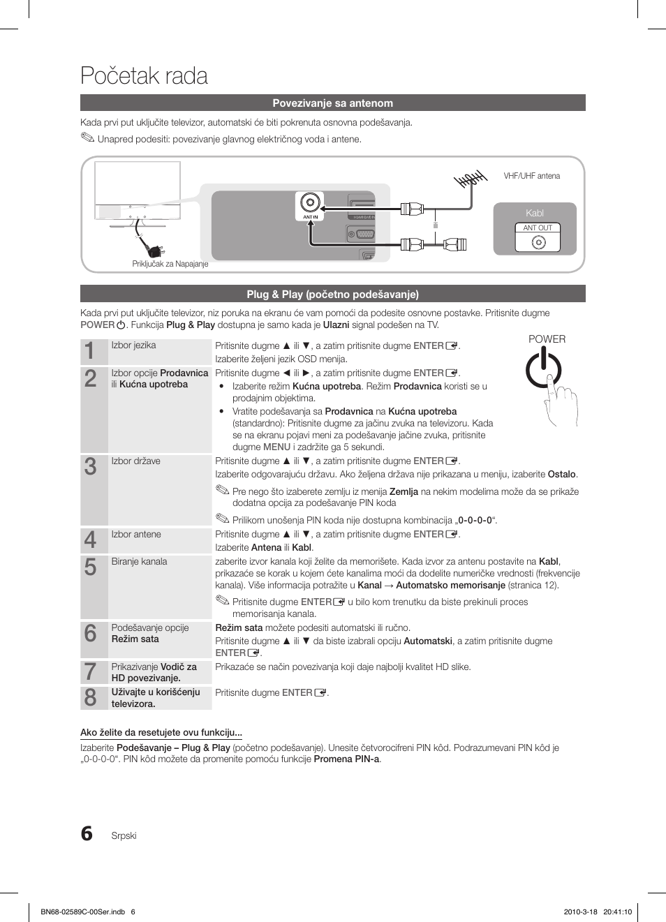 Početak rada, Fav.ch p.mode dual mts | Samsung LE26C350D1W User Manual | Page 303 / 331