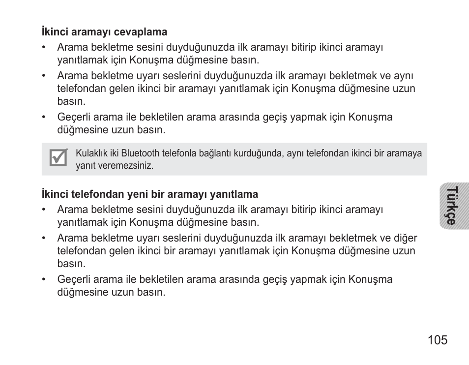 Tü rkç e | Samsung BHM3500 User Manual | Page 108 / 173