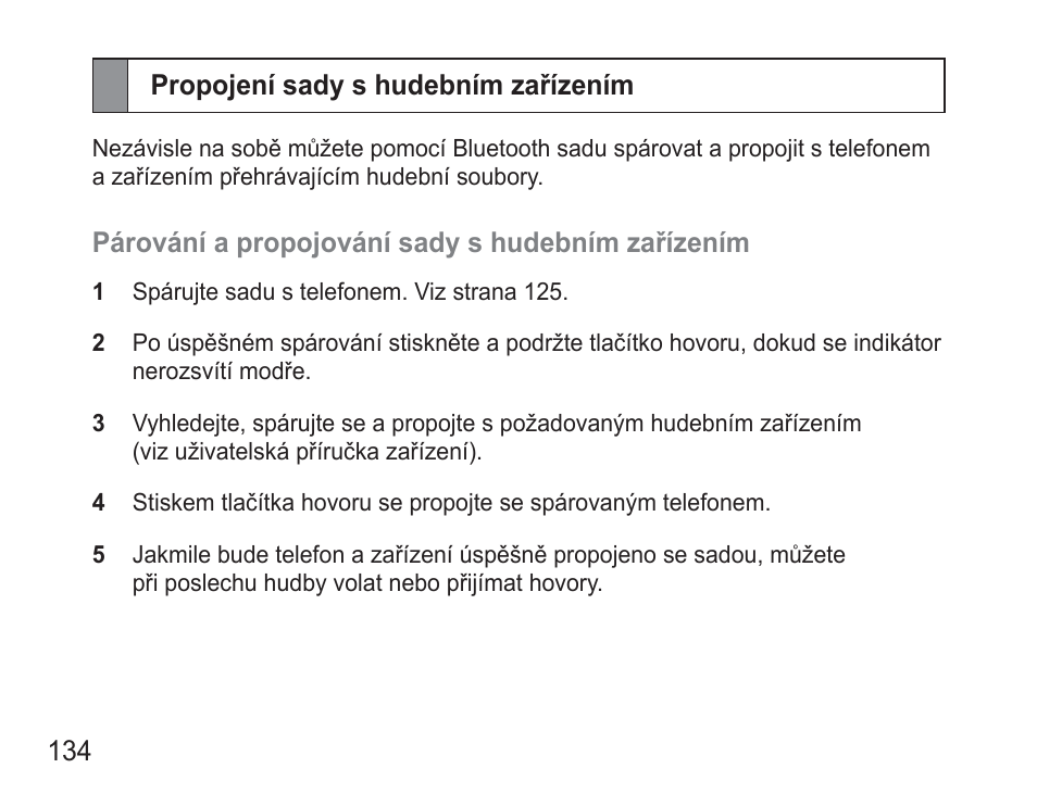 Propojení sady s hudebním zařízením | Samsung BHM3500 User Manual | Page 137 / 173
